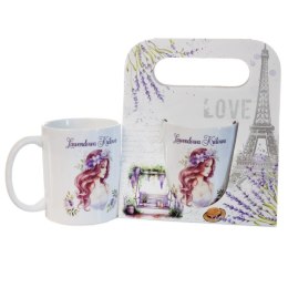 Kubek ceramiczny w ozdobnym opakowaniu z napisem 