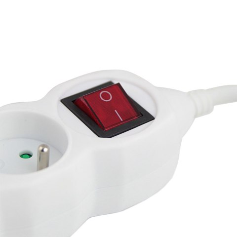 Przedłużacz listwa zasilająca 3 gniazdka z włącznikiem 1.5m BIAŁA ELK210W