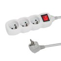 Przedłużacz listwa zasilająca 3 gniazdka z włącznikiem 3m biała ELK211W