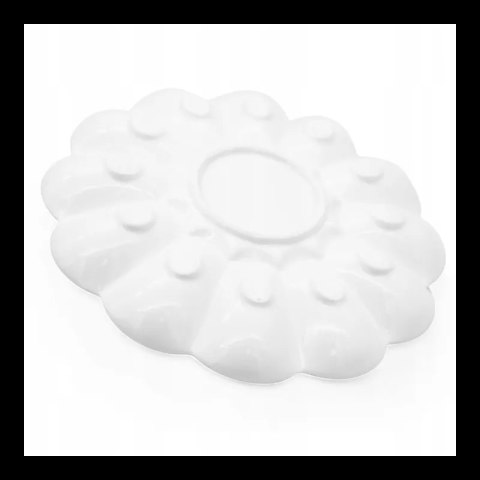 Talerz 23cm do jajek talerzyk na jajka porcelanowy z uchwytem podstawka półmisek TR-24-407