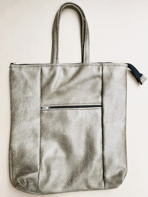 Torba beżowa 14,5cm z zamkiem i kieszonką 3.5