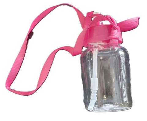 Bidon butelka plastikowa ze słomką i paskiem 330 ml