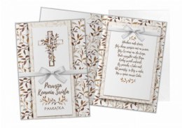 Kartka z życzeniami KARNET KOMUNIJNY krzyż