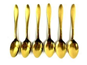 Łyżeczka do herbaty 6szt. sztućce złote modne boho glamour 14cm.
