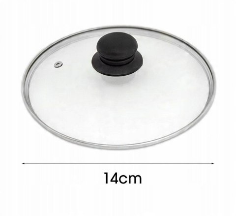 Pokrywa szklana 14 cm pokrywka do garnka rondla