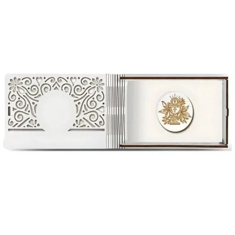 Pudełko na pieniądze banknotówka KOMUNIA - od BABCI i DZIADKA - Ażur 3302A-KOM3Z-BD