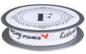 Wstążka 2cm x 10mb biało czerwono czarna "KOCHANEJ MAMIE" - 225593.M.