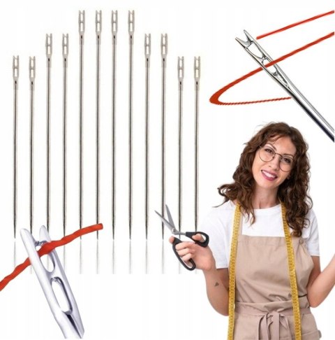 Igły do szycia ręcznego samonawlekające zestaw igieł 12szt. 3 rozmiary V1 PID0316