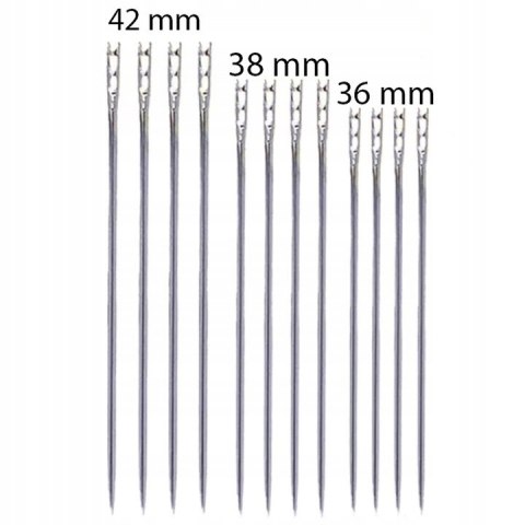 Igły do szycia ręcznego samonawlekające zestaw igieł 12szt. 3 rozmiary V1 PID0316