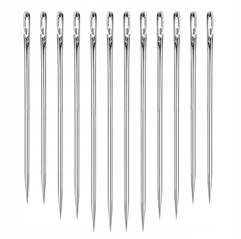 Igły samonawlekające do szycia ręcznego komplet igieł 12szt 3 rozmiary V2 PID1401