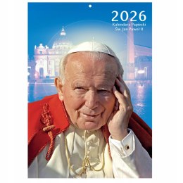 Kalendarz ścienny Papieski A4 2026 wieloplanszowy miesięczny Jan Paweł II