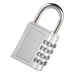 Kłódka szyfrowa 64mm srebrna matowa XJ5138