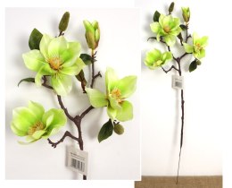 Kwiat MAGNOLIA wys. 73 cm (3 kwiaty 12 cm i 1 pąk) ZIELONA WA-088A