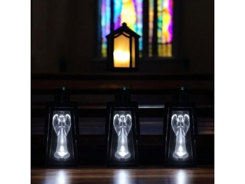 Lampion led z kloszem i aniołem - 20cm lam36524