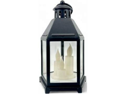 Lampion led z kloszem i świeczką 21cm 7401