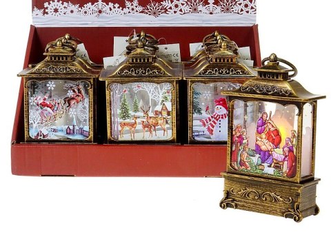 Lampka ledowa lampion z motywem świątecznym