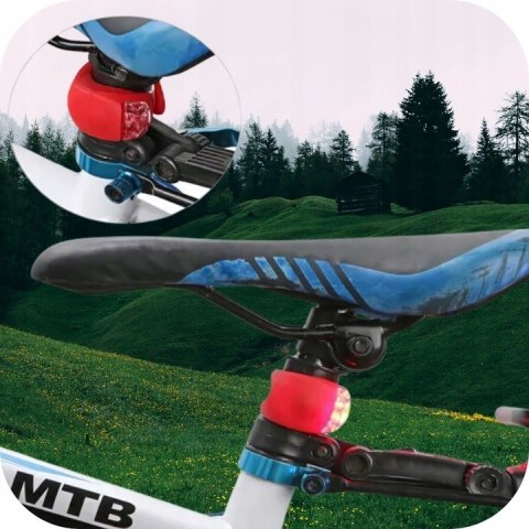 Lampki rowerowe silikonowe led przód i tył mocne światło wodoodporne PID0110