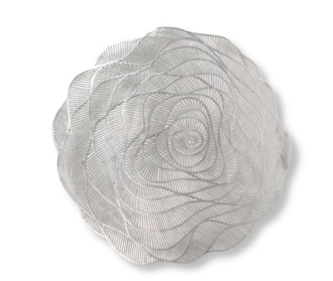 Mata stołowa ażurowa okrągła 38 cm SREBRNA WIF FALA MTO-50502