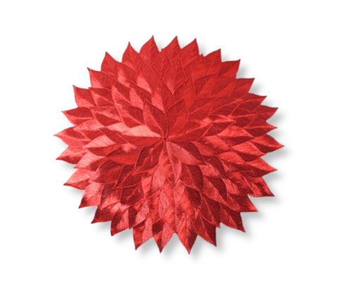 Mata stołowa okrągła czerwona 38cm LIŚCIE MTO-50508R