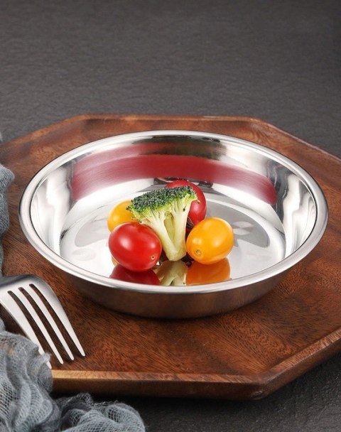 Miska metalowa gastronomiczna na sałatkę owoce 23cm 1006
