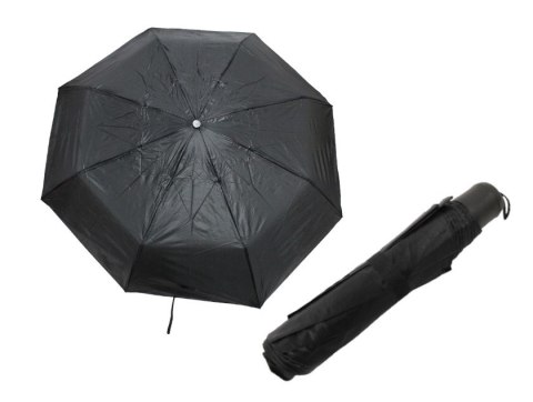 Parasol damski, składany automatyczny CZARNY 8 drutów śr. 95 cm, dł. 55 cm AE-A4554