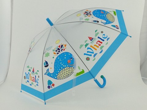 Parasolka dla dzieci automatyczna foliowa sowa ślimak dinozaur 78cm, dł.66cm