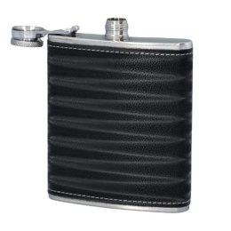 Piersiówka 8 OZ 240ml stalowa nierdzewna czarna skóra XJ4685
