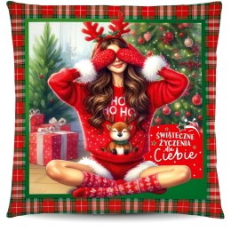 Poduszka świąteczna na mikołajki Boże Narodzenie - Śnieżynka