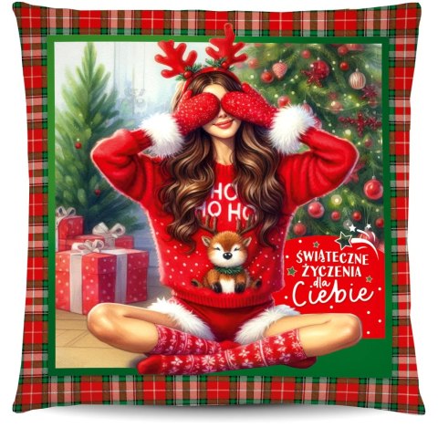 Poduszka świąteczna na mikołajki Boże Narodzenie - Śnieżynka
