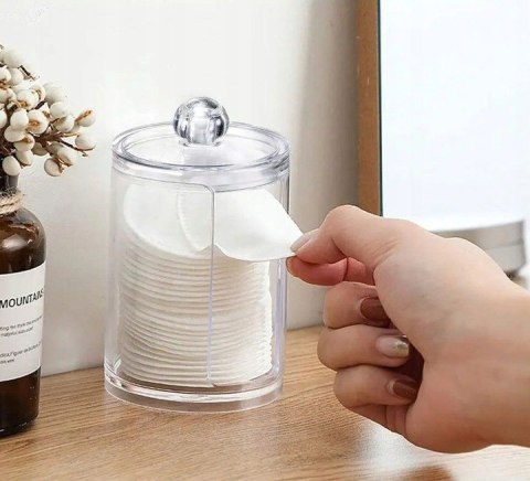 Pojemnik akrylowy na płatki kosmetyczne waciki organizer PID0762