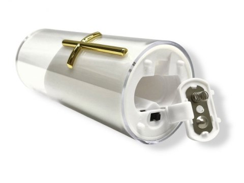 Świeczka led wkład do zniczy 12,5cm z krzyżem 7093