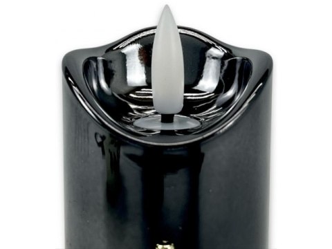 Świeczka led / wkład do zniczy 12,5cm z krzyżem czarna sla7140