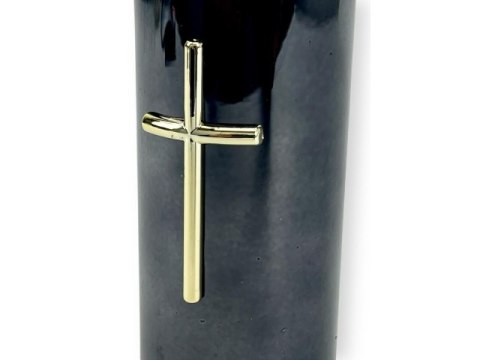 Świeczka led / wkład do zniczy 12,5cm z krzyżem czarna sla7140