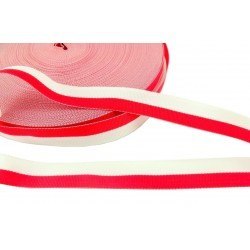 Wstążka satynowa 6mm/20m biało- czerwona 4szt. AX06-00