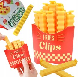 Zamykacze do żywności klipsy do zamykania opakowań magnes na lodówkę 12szt. FRYTKI