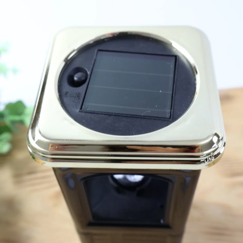 Znicz solarny czarny kapliczka aniołek