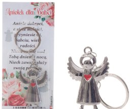 Breloczek do kluczy w ozdobnym opakowaniu - aniołek z serduszkiem 