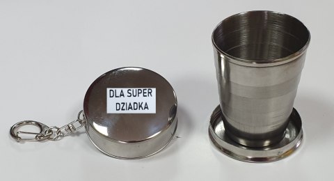Brelok kieliszek składany metalowy DLA SUPER DZIADKA