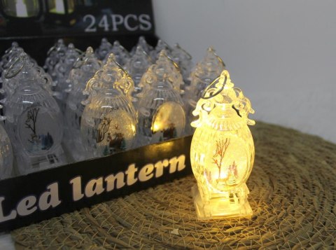 Brelok lampion latarenka świąteczna led 11 x 5cm mix SMU-128