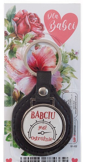 Brelok żelowy w dedykowanym opakowaniu "Babciu jedż ostrożnie"