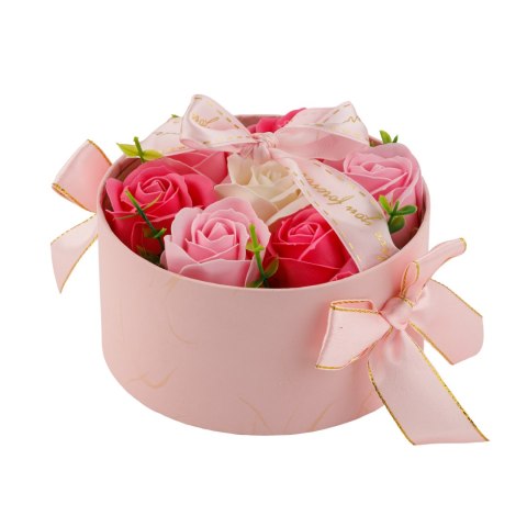 Bukiet kwiatów mydlanych w pudełku flowerbox koszyk B-2938