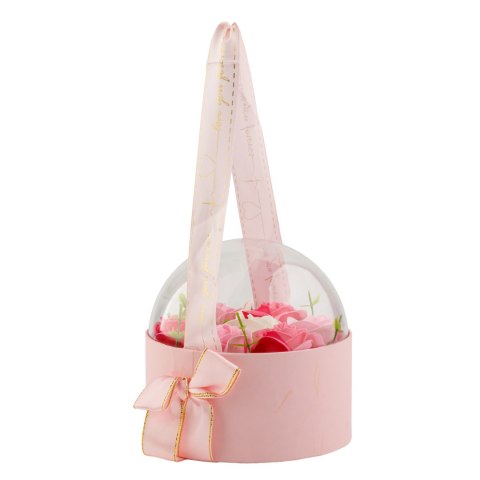 Bukiet kwiatów mydlanych w pudełku flowerbox koszyk B-2938