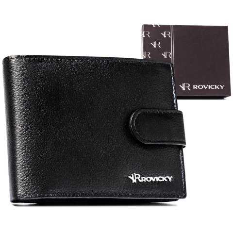 Duży pojemny portfel męski ze skóry naturalnej R-N992L-PDM-3272 BLA