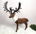 Figurka renifer jeleń duży ciemnobrązowy 60 x 45cm na stroik