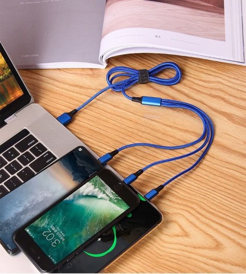 Kabel usb typ -C micro USB lightning iphone szybkie ładowanie 3w1 PID1387