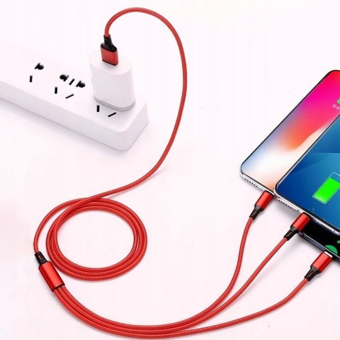 Kabel usb typ -C micro USB lightning iphone szybkie ładowanie 3w1 PID1387