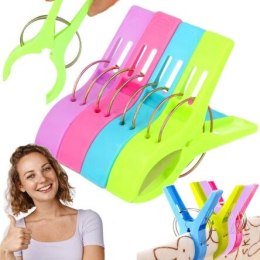 Klamerki do prania bielizny spinacze na pranie kolorowe duże XXL 4 szt.