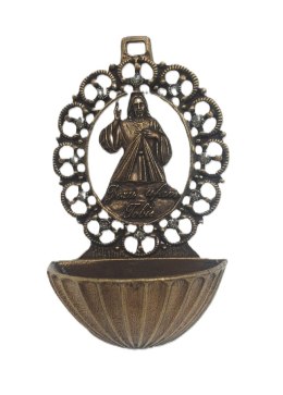 Kropielnica metalowa na wodę święconą Jezu ufam Tobie