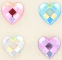 Kryształki samoprzylepne kolorowe naklejki dżety serca 84 szt SERDUSZKA PID0725