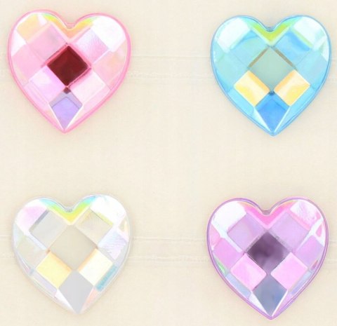 Kryształki samoprzylepne kolorowe naklejki dżety serca 84 szt SERDUSZKA PID0725